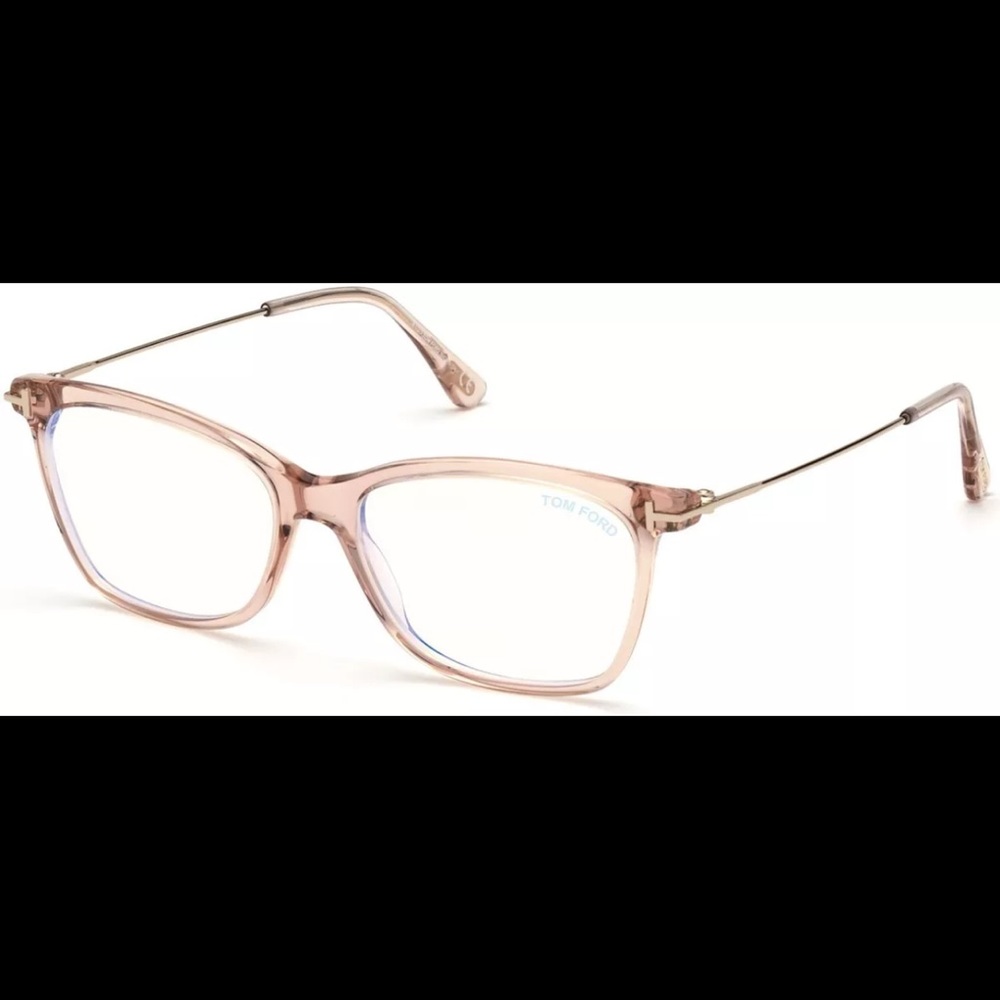 Tom Ford Authentic TF5712 clear blush blue light glasses